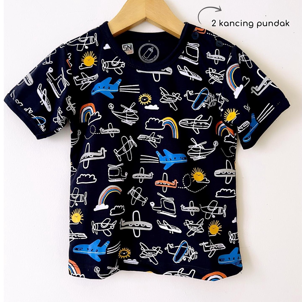 Bersertifikasi SNI 1-10 th Kaos HERBIVOR Dino / AIRPLANE SHIRT Anak Berkualitas babybeb pakaian anak Baju Bayi Berkualitas