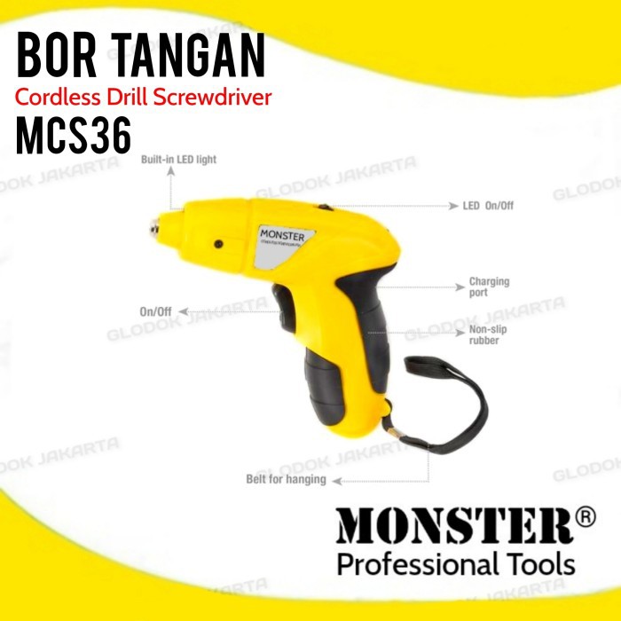 Mesin Bor Baterai Cordless Drill Screwdriver Bor Tangan Baterai