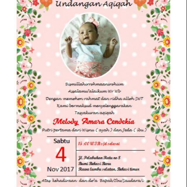 47+ Contoh Undangan Aqiqah Dan Selapan Gratis