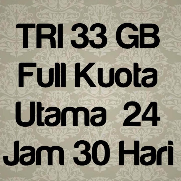Tri 33GB Full Kuota Utama