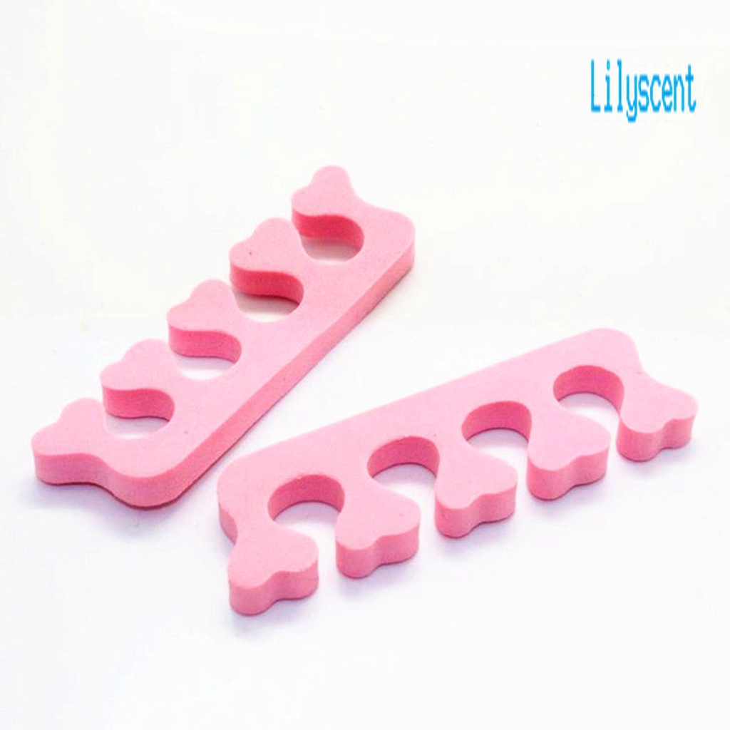 Lily 2Pcs / Set Spons Pemisah Jari Kaki Elastisitas Tinggi Untuk Manicure / Pedicure