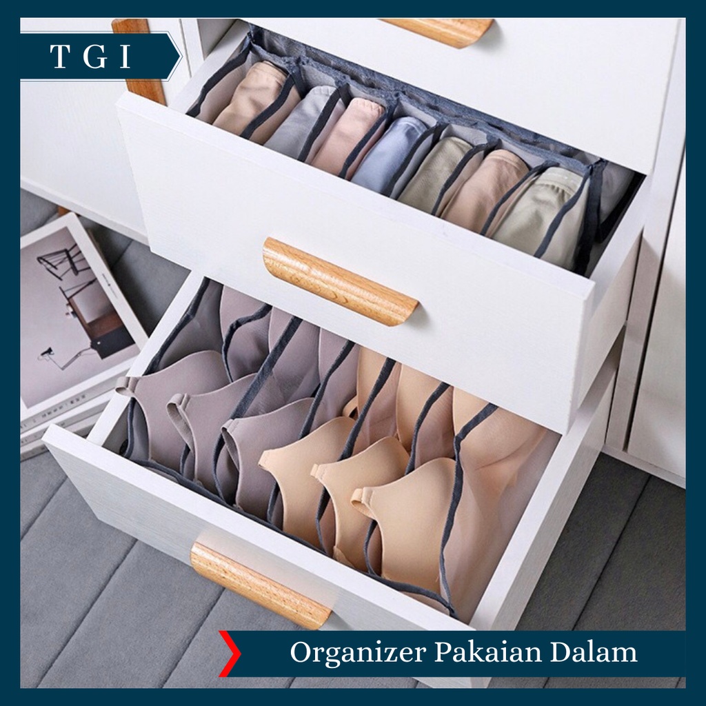 TGI - ORGANIZER STORAGE BOX KOTAK PENYIMPANAN PAKAIAN DALAM UNTUK KUTANG BH WANITA | KOTAK ORGANIZER PAKAIAN DALAM | STORAGE ORGANIZER BRA | TEMPAT PENYIMPANAN