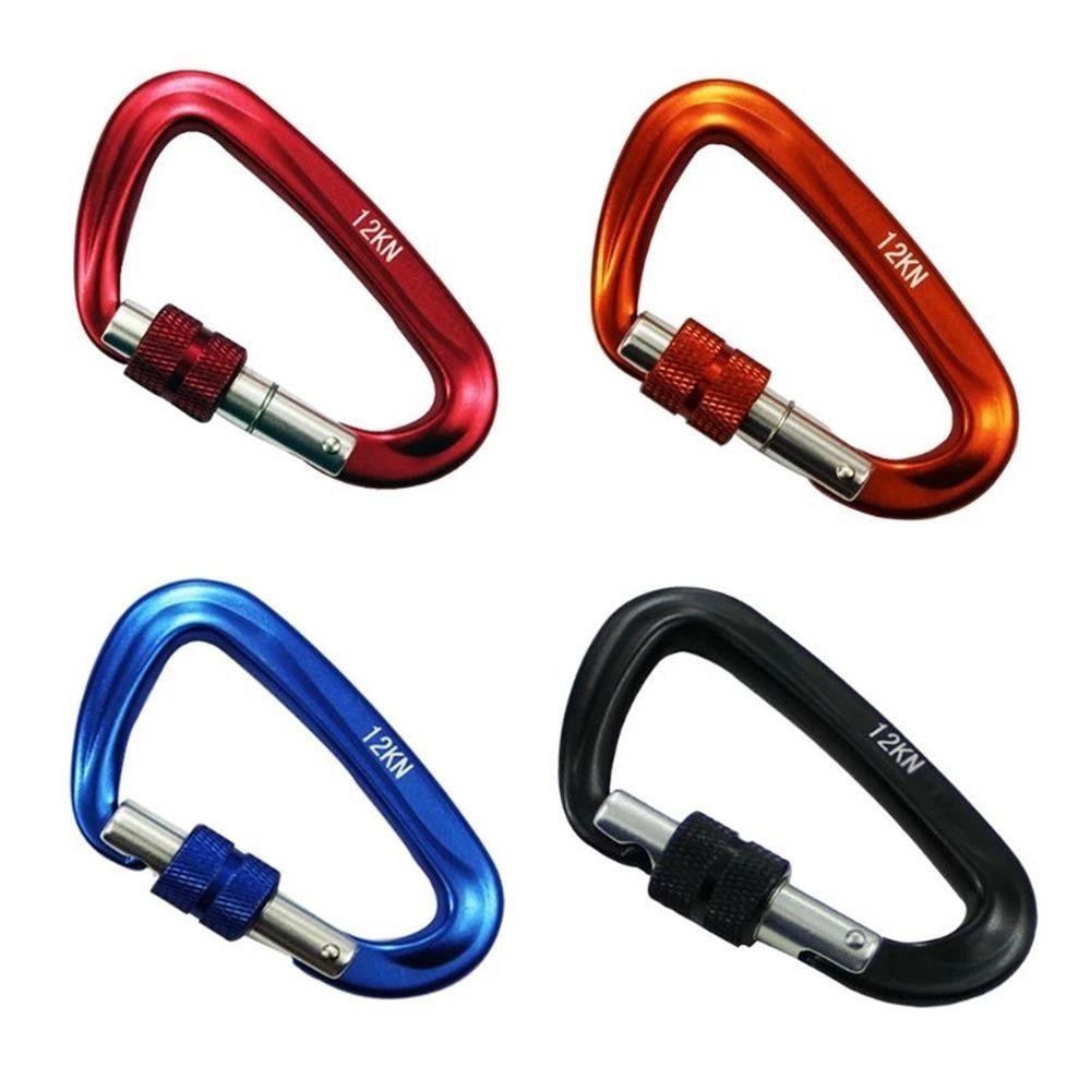 Agustina Climbing Carabiner Bentuk D Hiking Safety Lock Alat Pelindung 12KN Aksesori Luar Ruangan Gesper Gantung