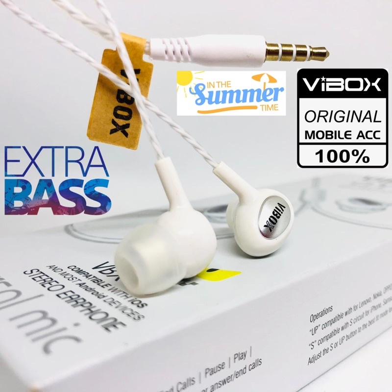 GROSIR HANDSFREE VIBOX EYE VBX10 ORIGINAL EXTRA BASS UNIVERSAL MIC ANDROID SMARTPHONE