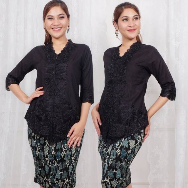 BK KEBAYA PERTIWI / KBY KEBAYA KUTU BARU HITAM/ KEBAYA ENCIM MODERN WANITA/ KBY CANTIK