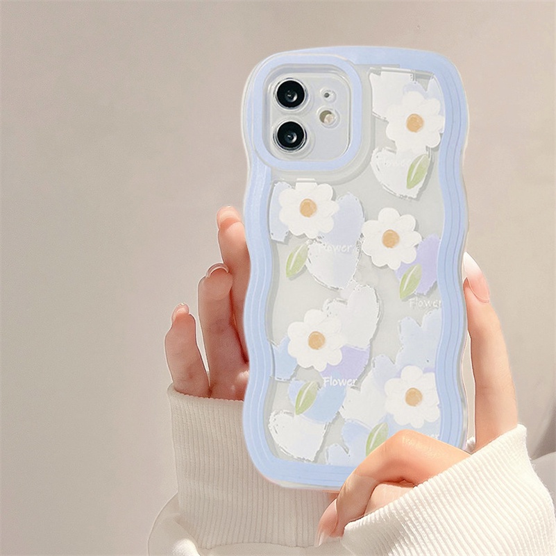 Soft Case TPU Transparan Motif Bunga Aster Untuk iPhone 13 12 11 Pro Max X Xr Xs Max SE 8 7 6 6s Plus