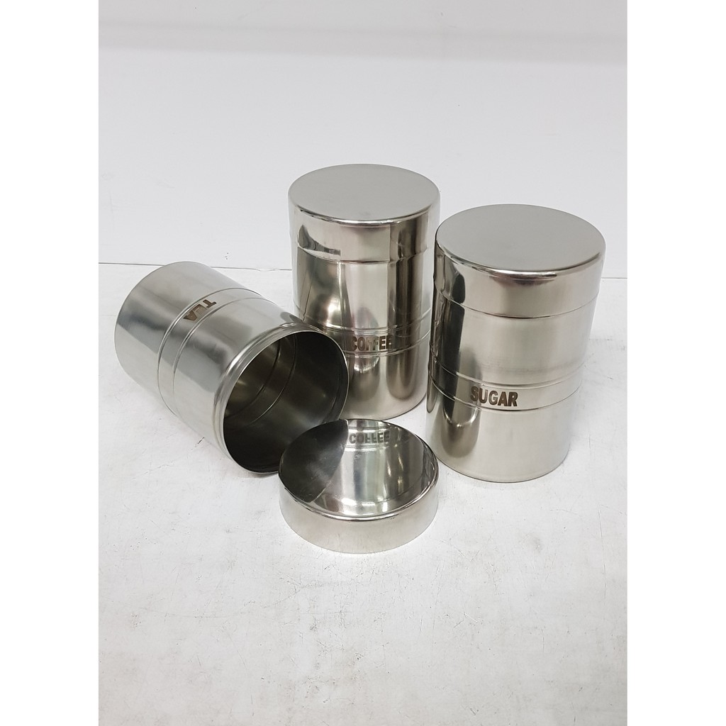 SPECIAL  Tempat Kopi Gula dan Teh Stainless Rosh - Coffee Sugar Tea Canister