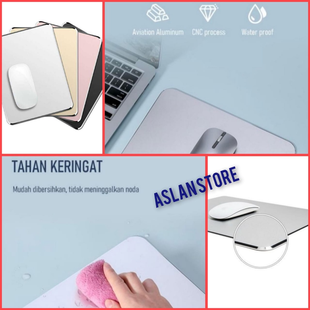 Luxury Metal Mouse Pad MousePad Metal Aluminium Luxury SKYLETTE (220x180x3mm) - Silver