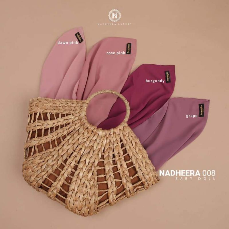 NADHEERA 008 NEW N008 NADHEERA LUXURY || Pashmina Polos Baby Doll High Quality 75x175cm Terbaru