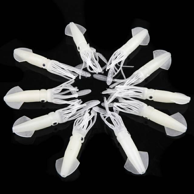 Umpan Pancing Luminous Squid Soft Bait Lure 10 PCS - White