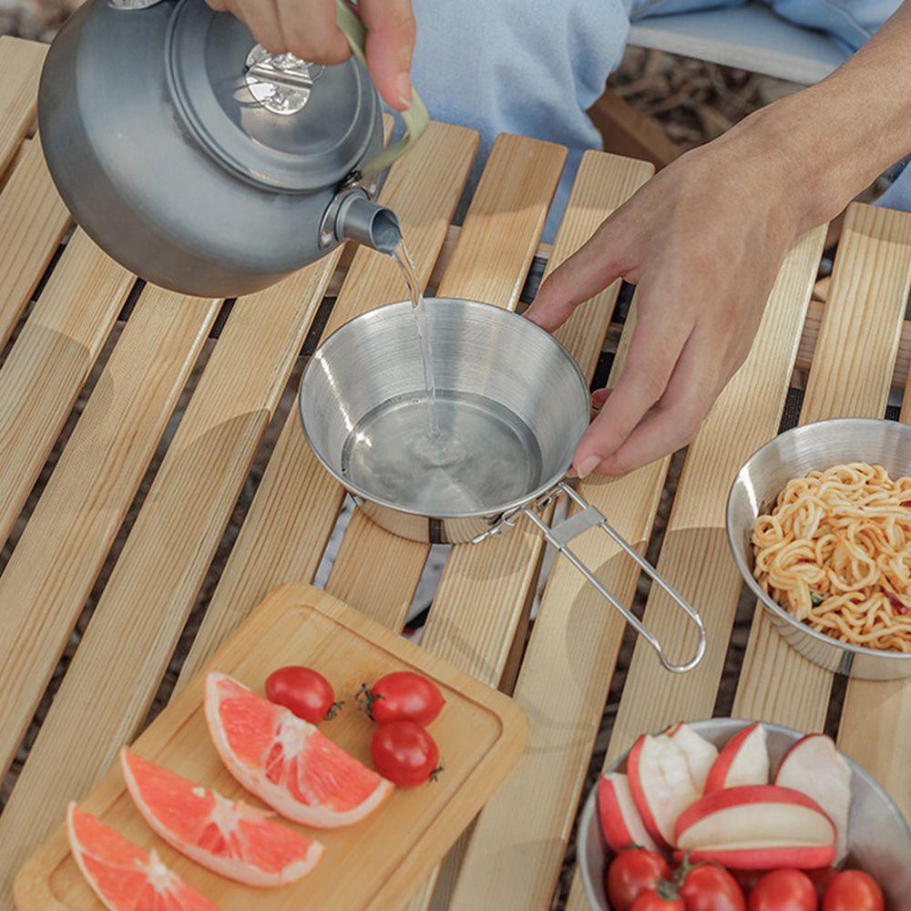 Suyo Mangkok Lipat Portable Bahan Stainless Steel Untuk Camping / Outdoor
