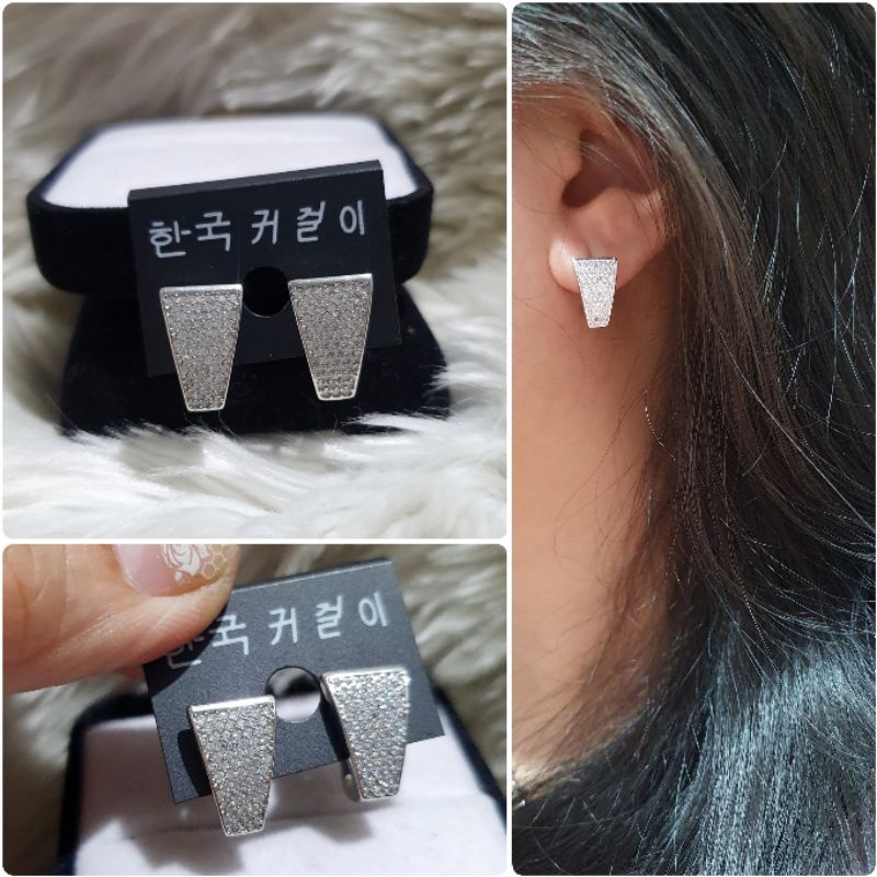 Anting Silver925 Perak Premium Quality Mata kilau Anti Karat anti alergi anting premium N-160