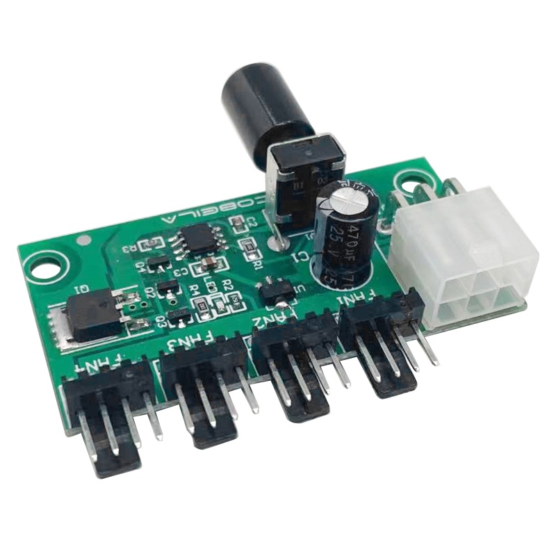 Btsg Chassis Fan Hub CPU Pendingin 4port 12V Ke Fan-Header Dengan 4pin PWM Controller Didedikasikan Regulator Komputer