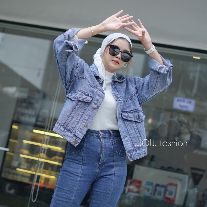 WOW-Briza Jaket Jeans Premium // Jaket Jeans Wanita / Jaket Jeans Oversize