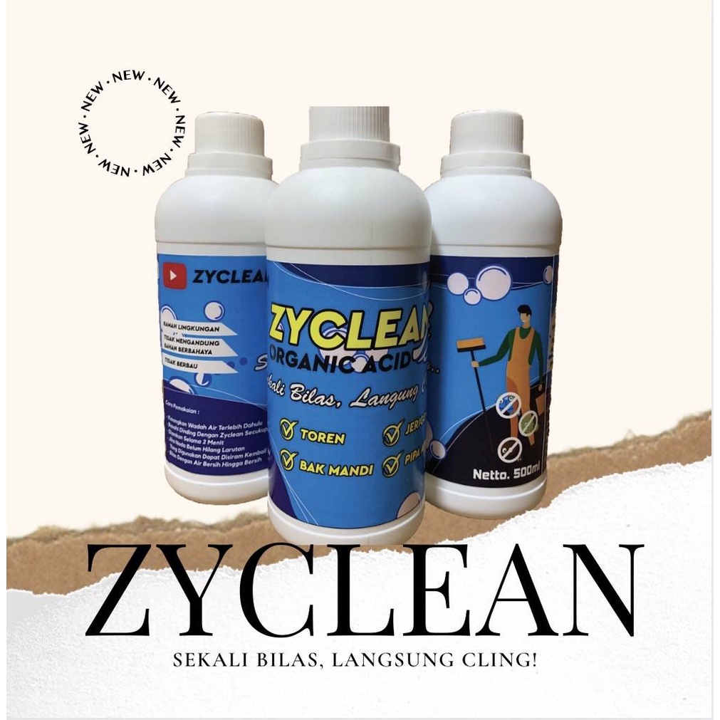 ZYCLEAN / OBAT PEMBERSIH TOREN / ORAGANIC ACID / BAK MANDI / JERIGEN / PIPA AIR