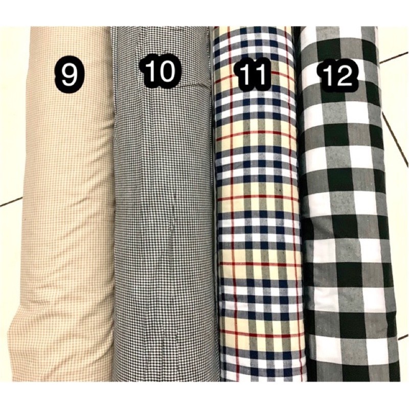 Kain Katun Kotak Kotak Yarndyed Lebar 150cm Per 0,5meter Kotak