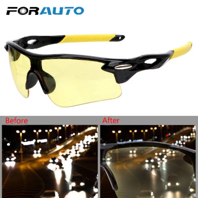 Kacamata Malam Anti Silau Motor Pria Wanita Night Vision Sunglasses 2