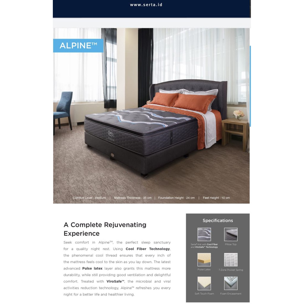 Springbed Serta Alpine | Kasur | Mattress Set