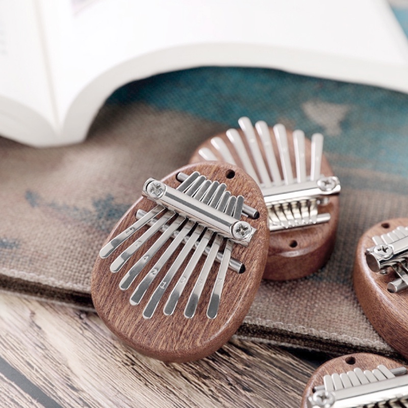 Kalung Mbira Kalimba Mini 8 Kunci Bahan Kayu Mahoni