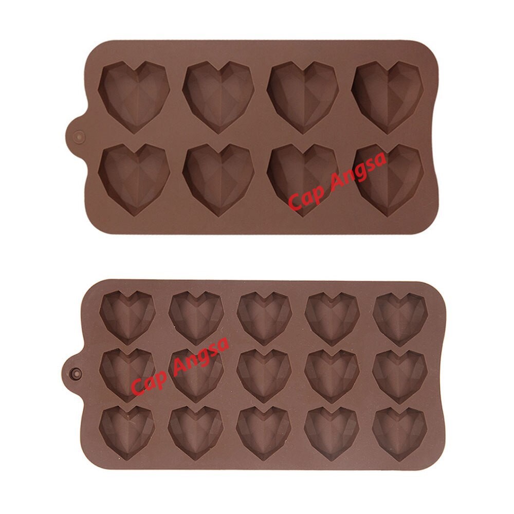 3D SILICON MOULD HEART CETAKAN SILIKON HATI LOVE LOYANG TART COKLAT FONDANT SILICONE MOLD PINATA MOUSSE CAKE 15 CAVITY