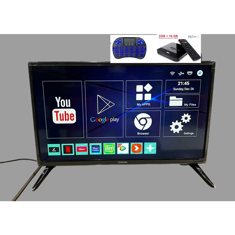 COOCAA 24 INCH Digital TV 24CTD2000 ANDROID BOX 10 FREE PETI KAYU KHUSUS KARGO