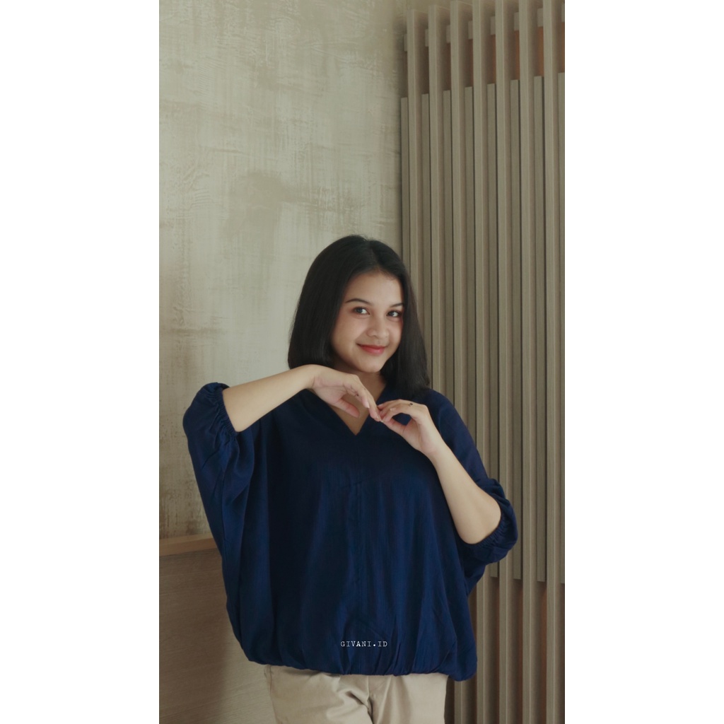 Blouse Wanita Jumbo Oversize Outfit Baju Atasan Wanita Big Size Ootd Blus Wanita Lengan Panjang-2