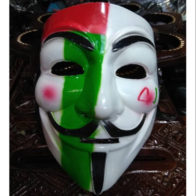 TOPENG ANONYMOUS VENDETTA GUY FAWKES WARNA BAHAN PLASTIK - MAINAN ANAK MURAH KHAS JOGJA