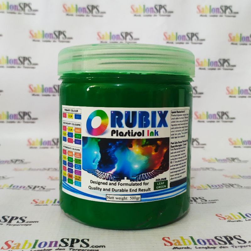 TINTA SABLON PLASTISOL RUBIX LEAF GREEN HIJAU DAUN 500GR