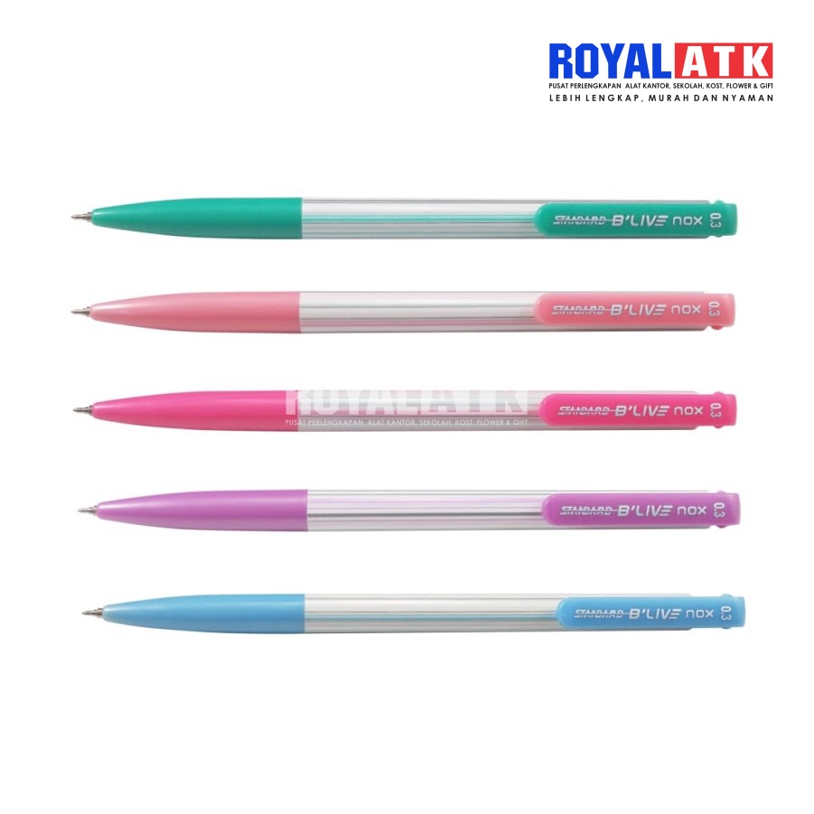 Pulpen Standard Pen Blive Nox Ballpoint B-Live Bolpen B Live Bolpoint