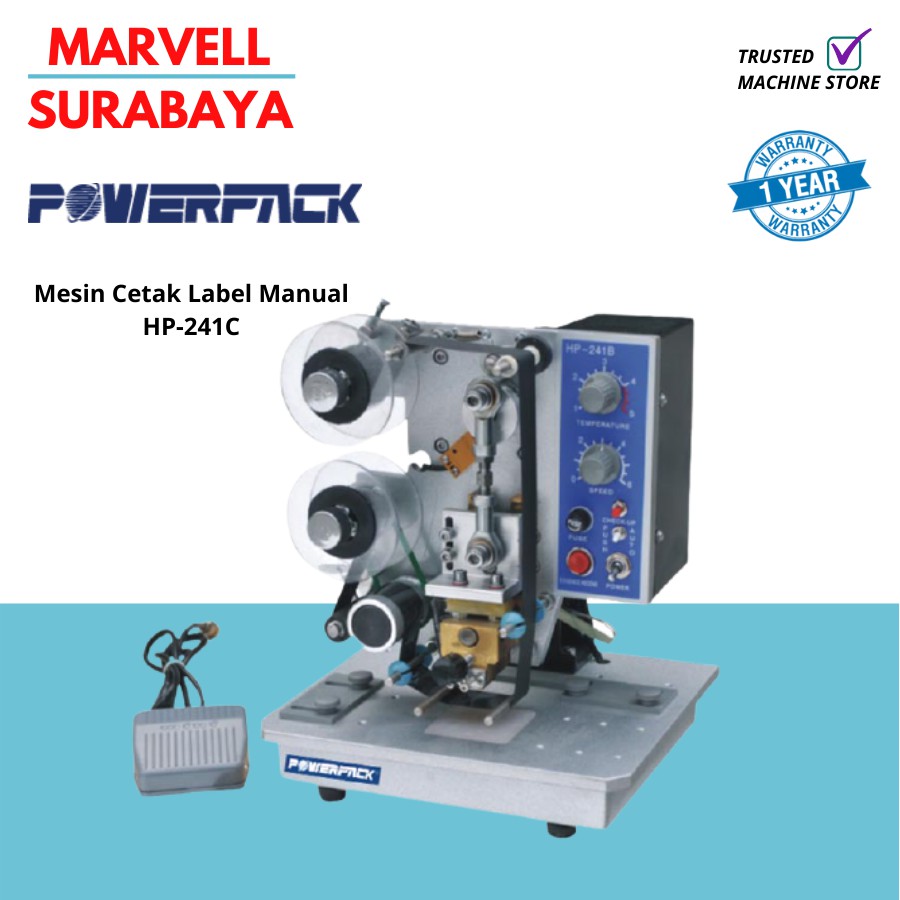 Jual Mesin Cetak Label Manual Hand Printing Powerpack HP-241C Garansi ...