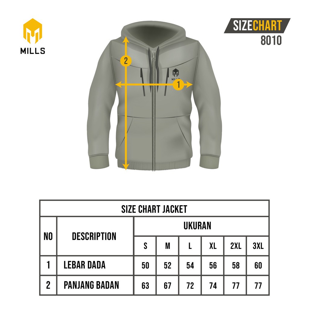 MILLS Jaket Olahraga Thunder 2.0 8010 Grey Black Original