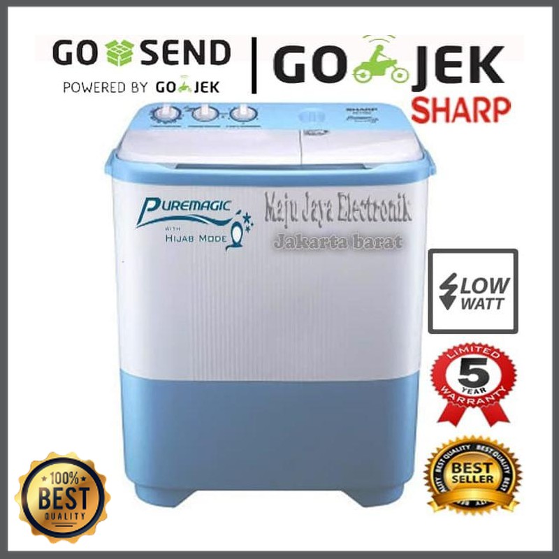 Alat Electronik -  Mesin cuci 2 tabung sharp t79 Hijab Mode 7.5KG Cuci dan Pengering VB-1287-1115