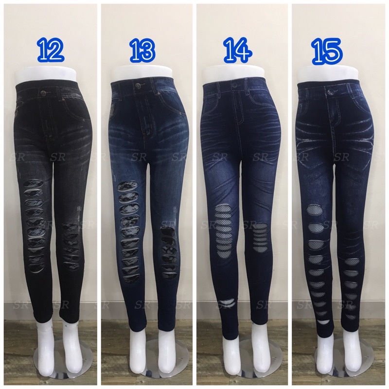 Celana Legging Jeans Ripped Model Bolong Import Melar