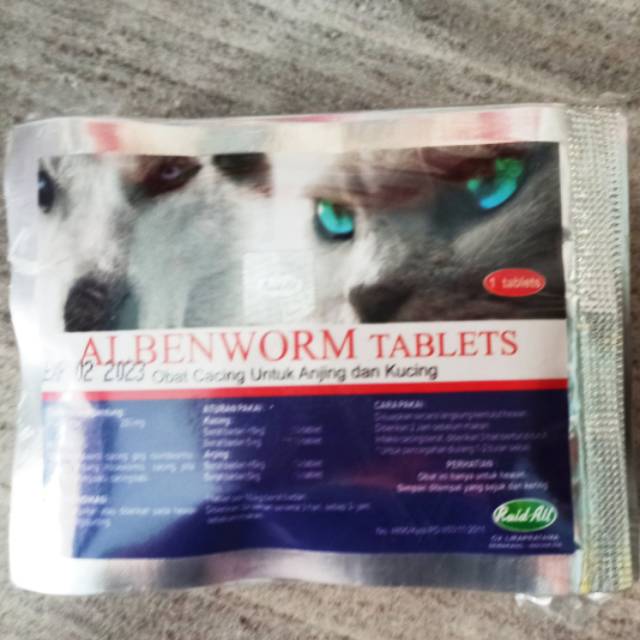 ALBENWORM TABLETS OBAT CACING ANJING KUCING KELINCI