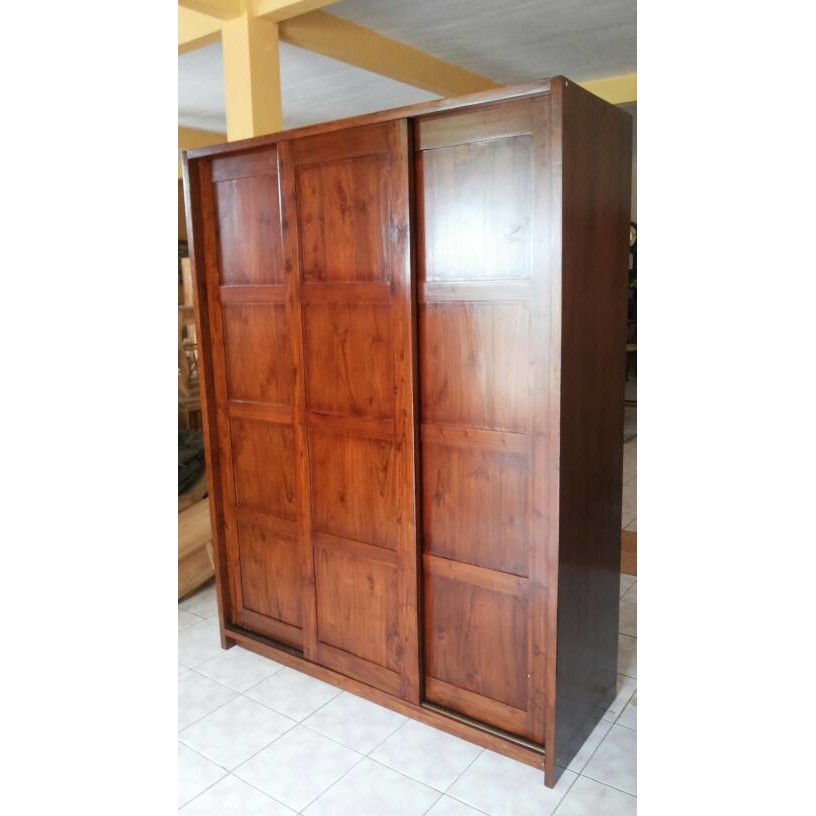 lemari pintu 3 sliding jati jepara
