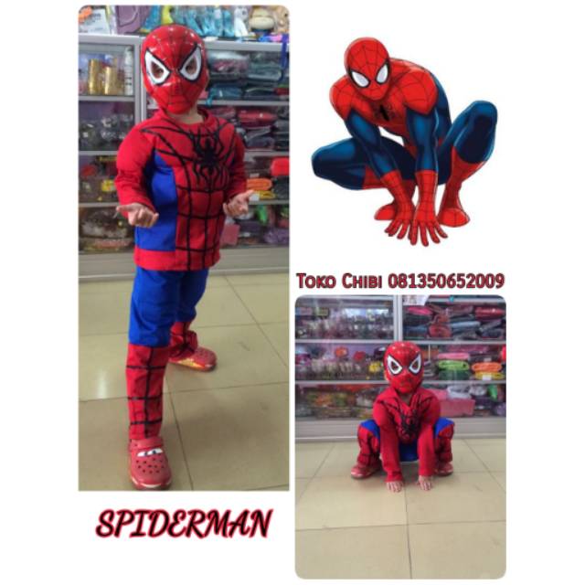 Kostum spiderman baju spiderman kostumanak superhero