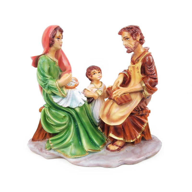 Patung Rohani Keluarga Kudus Nazaret 16 cm Yesus Maria Yosef Yusuf Pekerja Tukang Kayu
