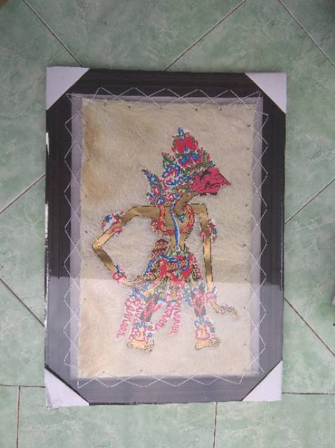 LUKISAN WAYANG KULIT BALADEWA 45x35 cm - PAJANGAN DEKORASI DINDING RUMAH MURAH - SOUVENIR JOGJA