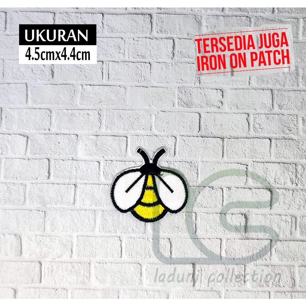 PATCH BORDIR LEBAH BEE/Patch Tempel untuk Baju kaos tas busana