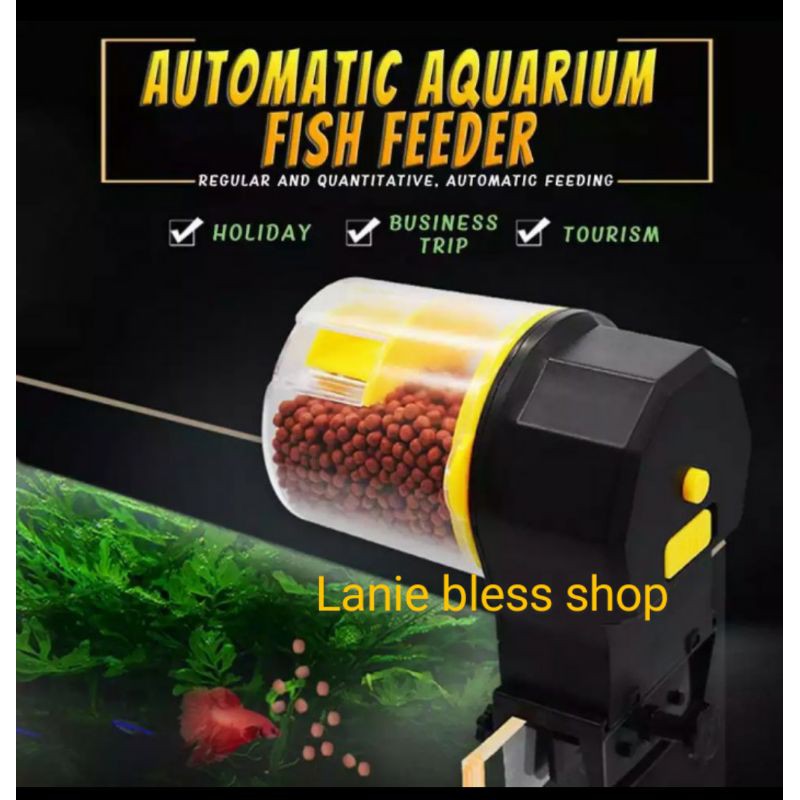 tempat makan ikan aquarium otomatis timer dispenser otomatis.tempat pakan ikan