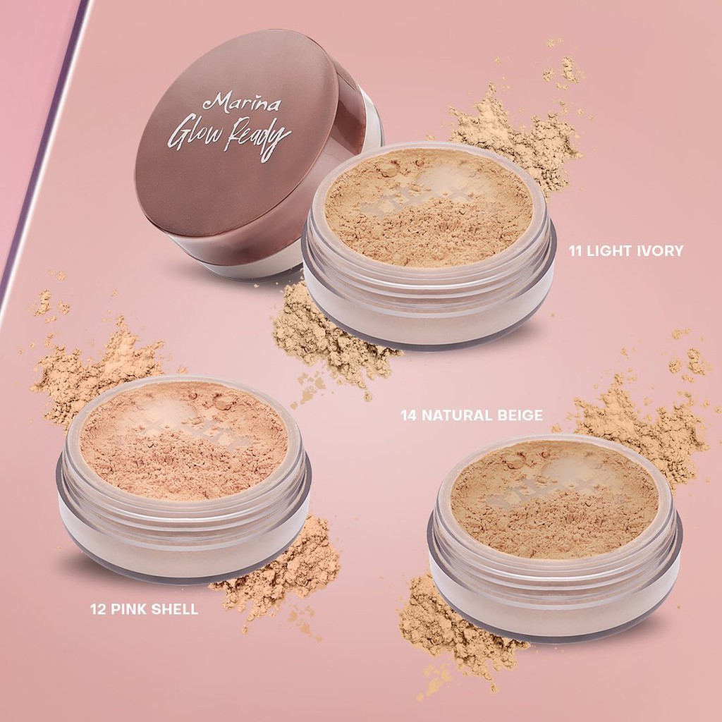 ⭐ BAGUS ⭐ MARINA GLOW TWO WAY CAKE SPF 20 / LOOSE POWDER 10gr | Twc Bedak Padat Tabur