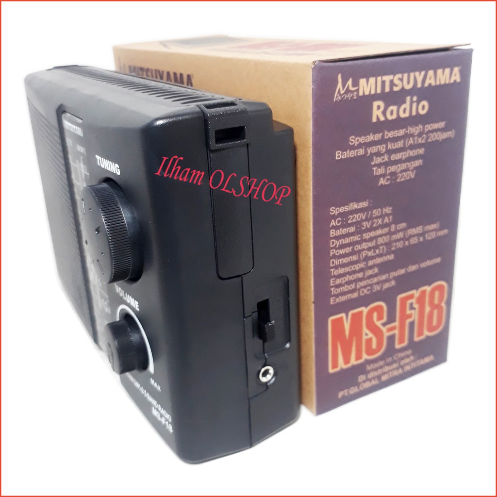 Mitsuyama Radio Portable F-18 AM-FM Baterai dan Listrik