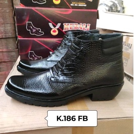 Sepatu kulit pria PDH boots Polri TNI security guard PNS sepatu kerja formal tampil lebih keren