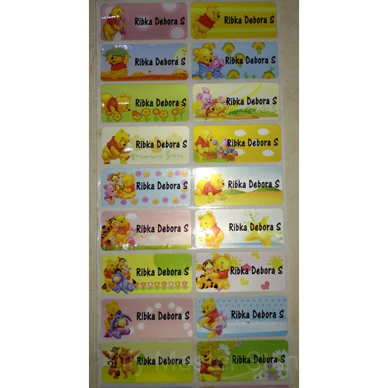 

Label Nama Anak Waterproof Murah Lucu Size S L Winnie The Pooh