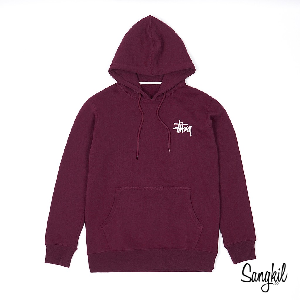 stussy burgundy hoodie