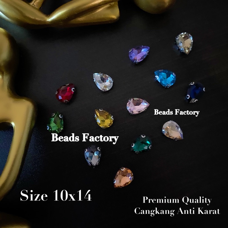 Payet Ecer Kristal Cangkang Tetes 10x14 | Premium Quality Cangkang Anti Karat | Termurah | 1 Lusin
