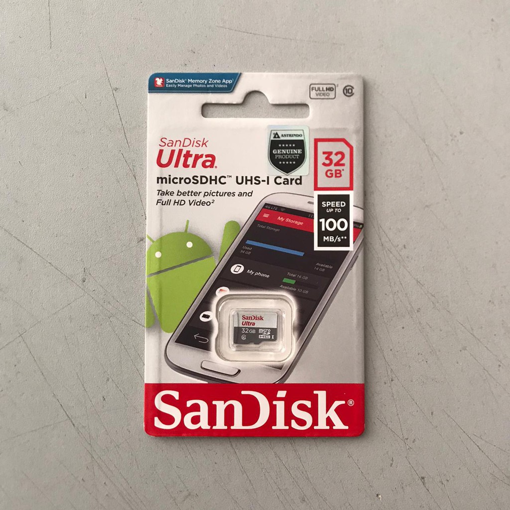 Micro SD Sandisk 32GB 100MB/s QUNR