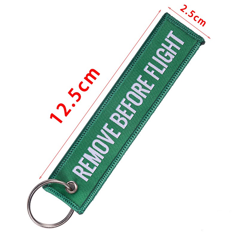 Hbid Glory Gantungan Kunci Bordir Tulisan Remove Before Flight Bahan Polyester Ukuran 13x3cm