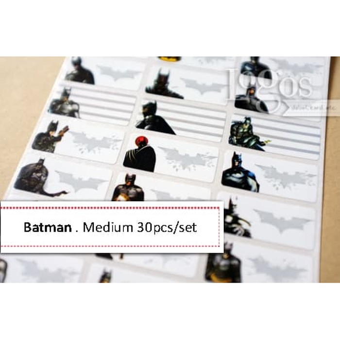 

HNVHH845 Batman Sticker MEDIUM Name Label Stiker nama Superhero.