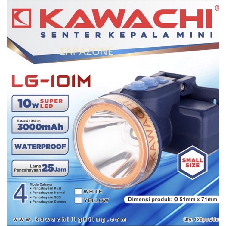 Senter Kepala Kawachi 10 Watt LG - 101M Waterproof